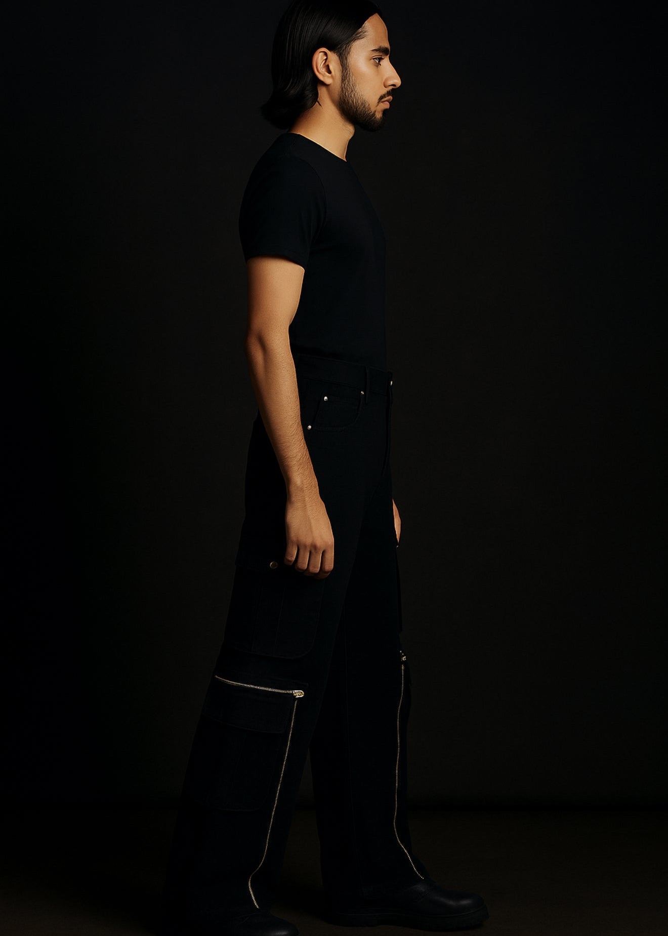 KNEE SPLIT ZIPPER CARGO