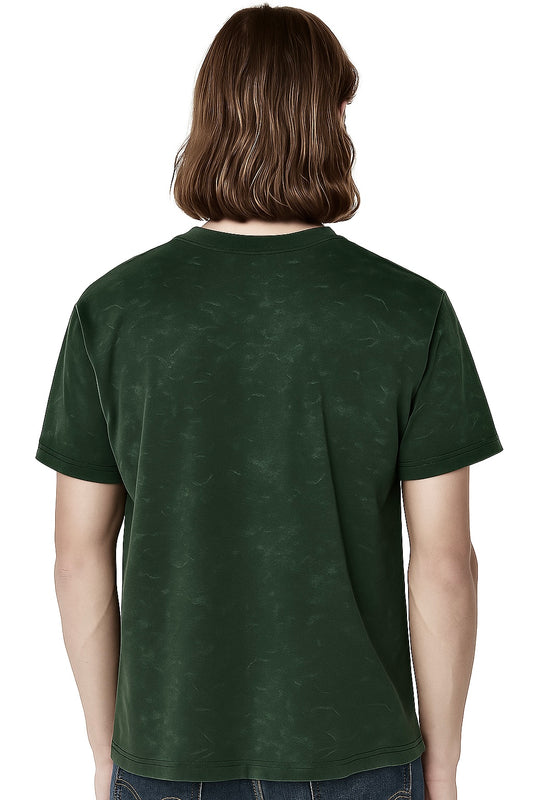 EMERALD GREEN MIU MADE IN ITALY TEXTURED T SHIRT