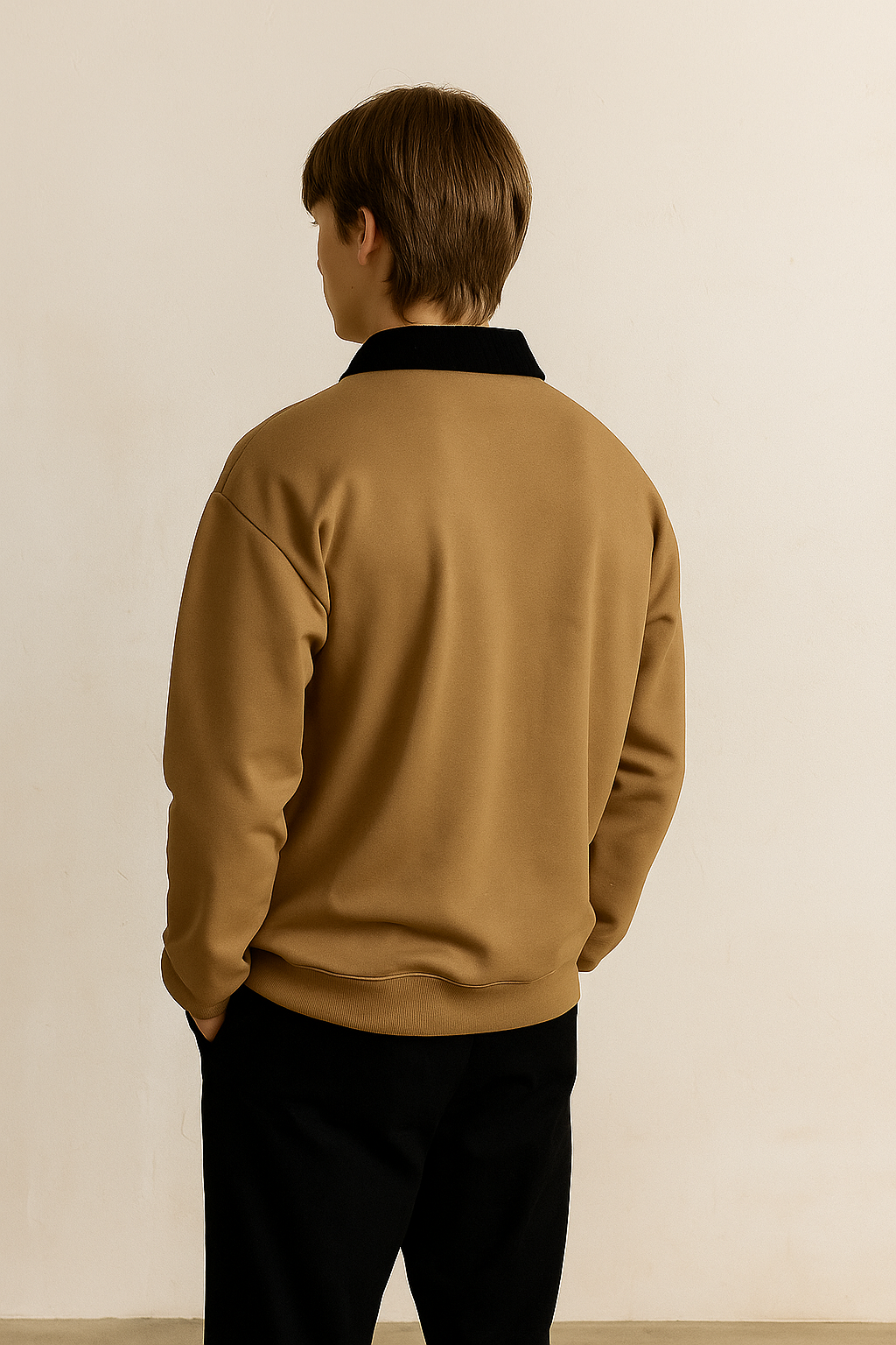 WOOD BROWN V NECK SHIRT