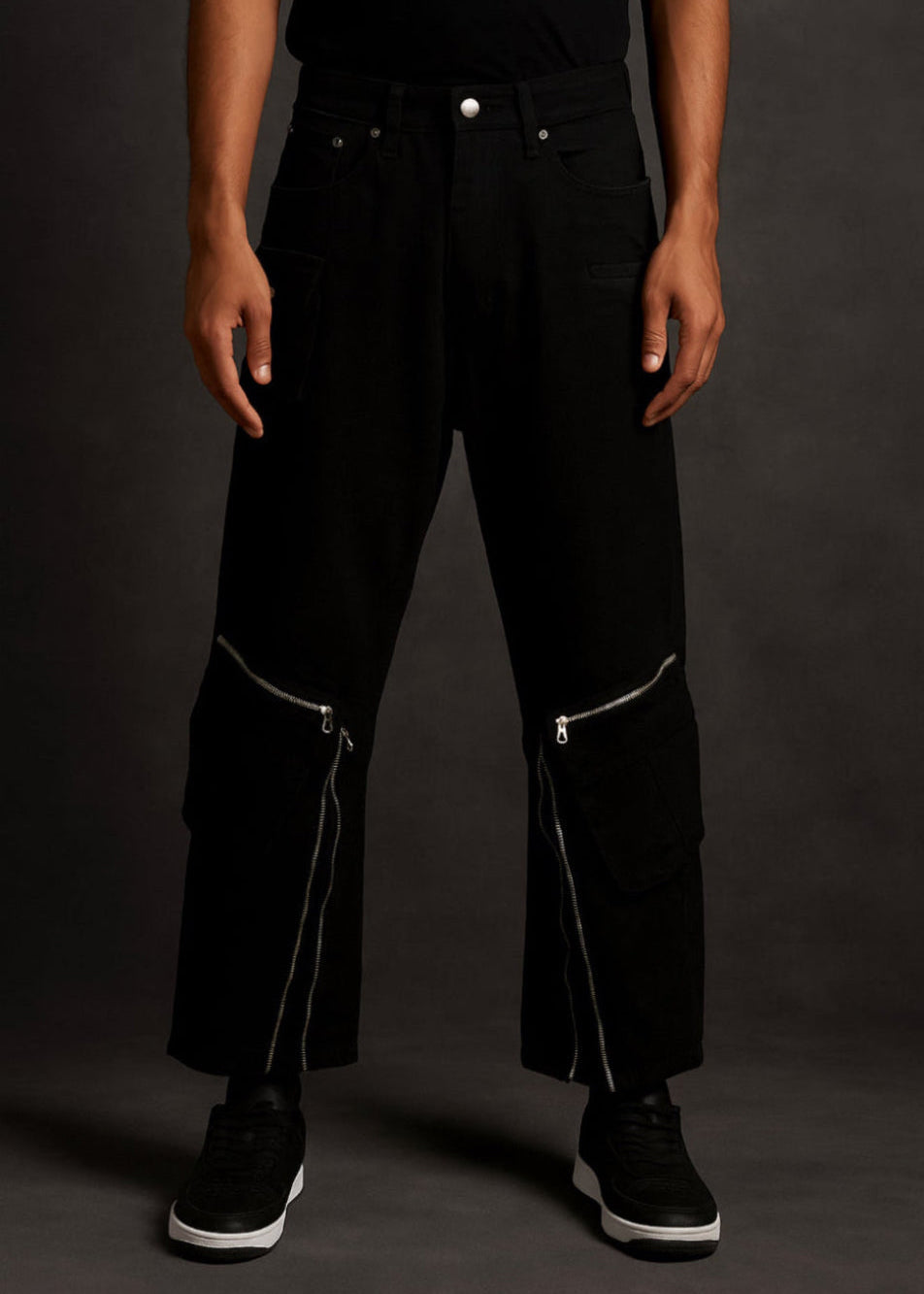 KNEE SPLIT ZIPPER CARGO